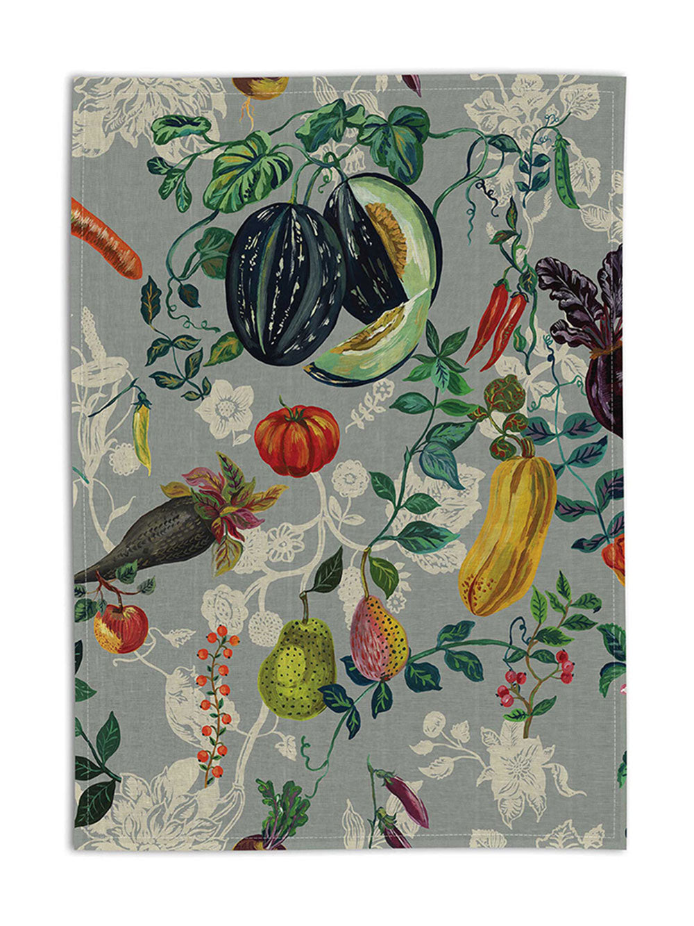 Veggies Linen Tea Towel from Avenida Home with artwork by Nathalie Lété