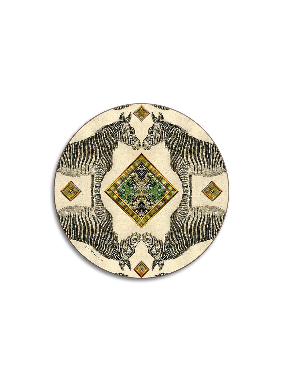 Zebra Round Coaster Design by Avenida Home with PATCH NYC