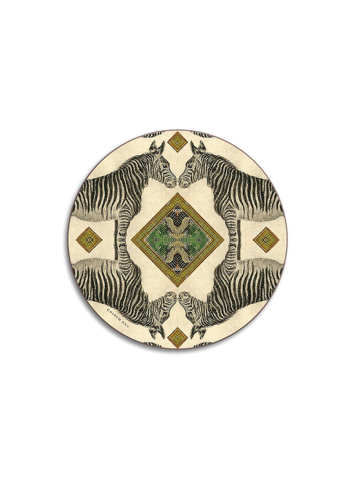 Zebra Round Coaster Design by Avenida Home with PATCH NYC