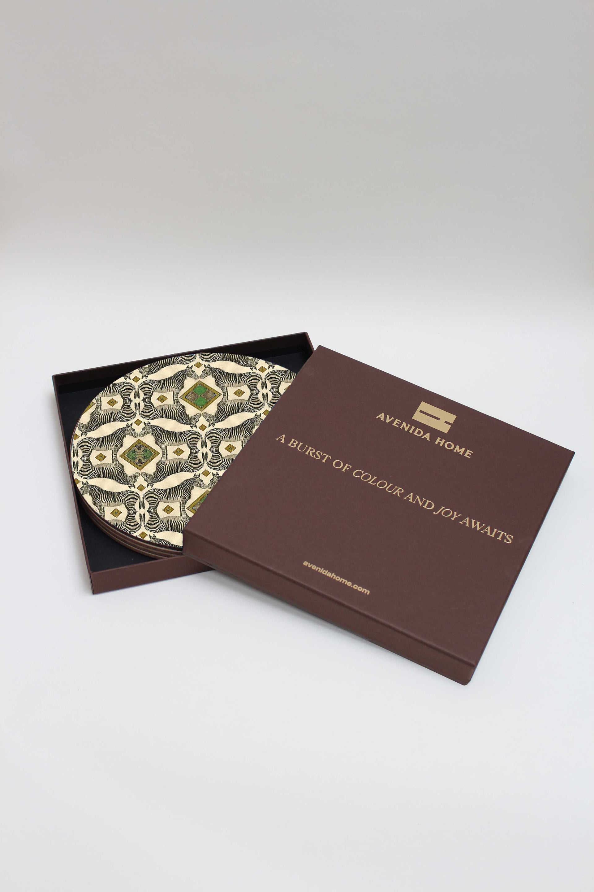 Zebra Set of 4  Round Placemats