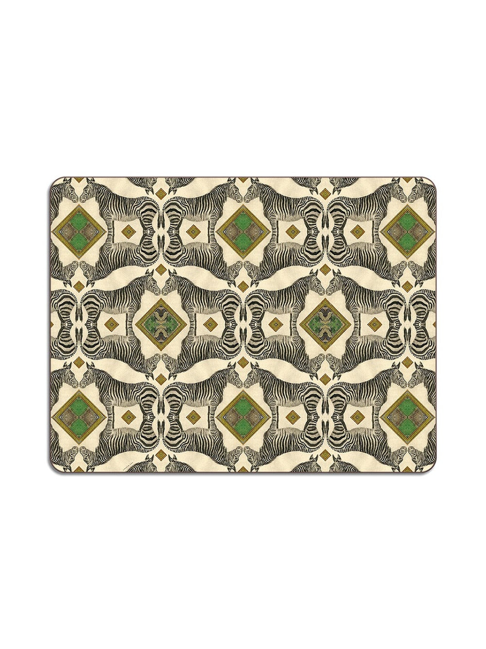 Zebra Rectangular Table Mat Design by Avenida Home with PATCH NYC 