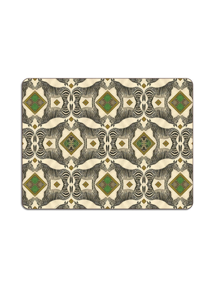 Zebra Rectangular Table Mat Design by Avenida Home with PATCH NYC 