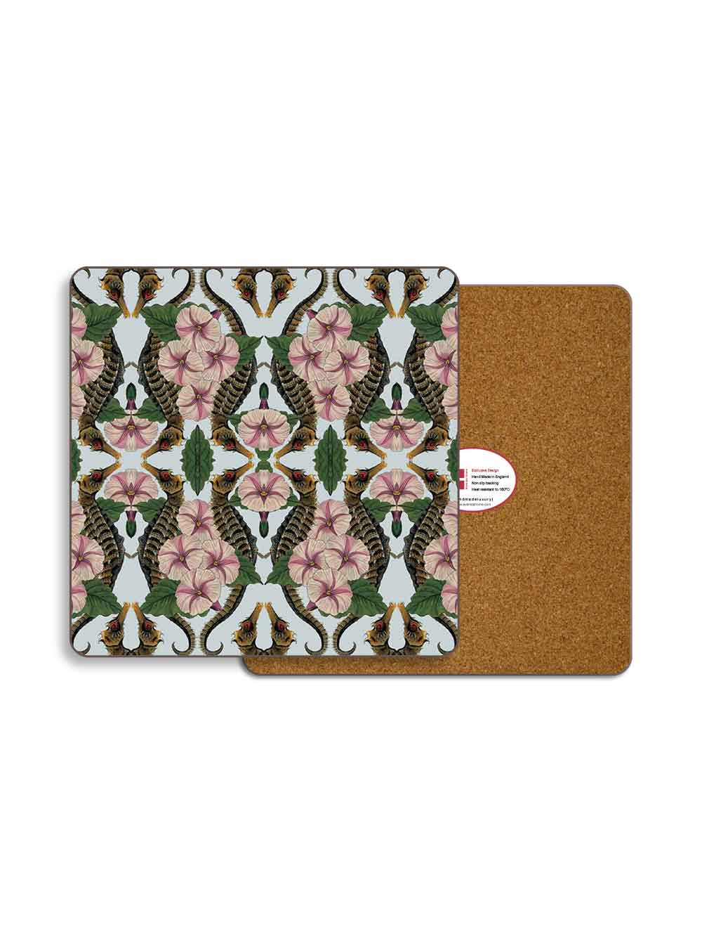 Seahorse Floral Square Placemat