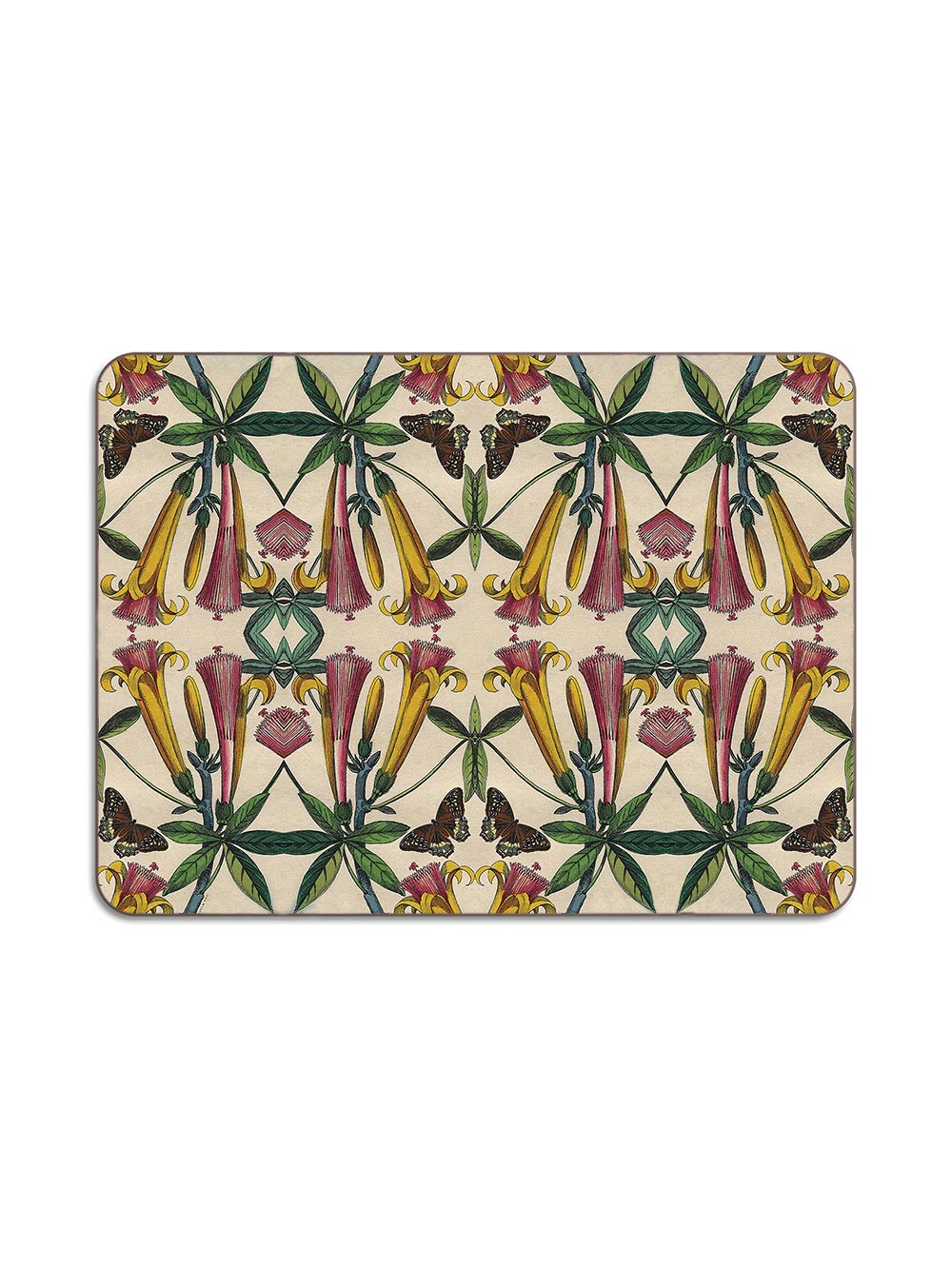 Yellow Flower Rectangular Table Mat Design by Avenida Home with PATCH NYC 
